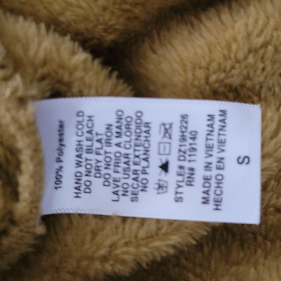 Crop Sweatshirt Half Zip Pullover Sweater Mustard Yellow Plushy Fuzzy Size Small - Picture 4 of 6